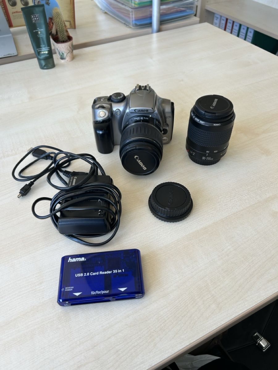Canon Fotocamera: Canon EOS 3000 Spiegelreflexkamera mit zwei Objektiven – Nuovo (secondo la descrizione) da Zuchwil venduto da celixne