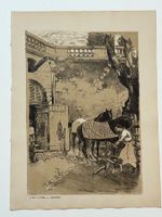 Lithografie Edouard Baud La Forge Genf Genève 1901
