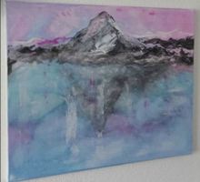 Gemälde Berg am See handmade 40×50