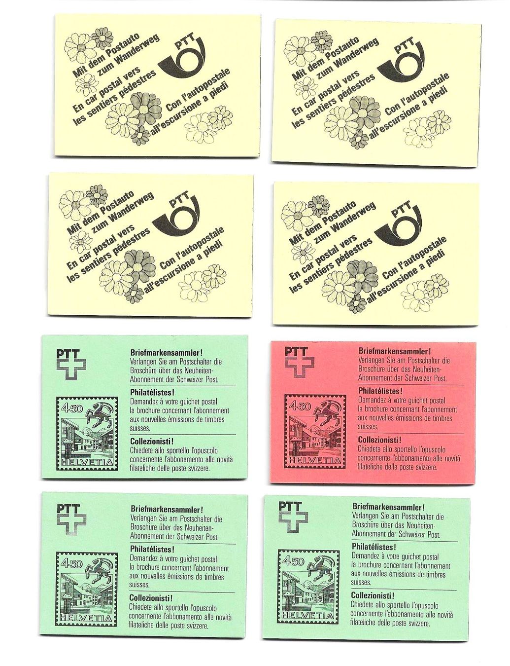 Alle Briefmarken: 7 MARKENHEFTE 1984 / 85 FRANKATUR – Neu (gemäss Beschreibung) aus Schlossrued von Aronliam 1
