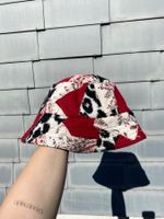 Sommerhut Fischerhut Bucket Hat Patchwork Rot/Weiss/Schwarz