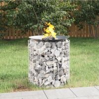 Gabionen-Feuerstelle Ø 50 cm Verzinktes Eisen ohne Schale