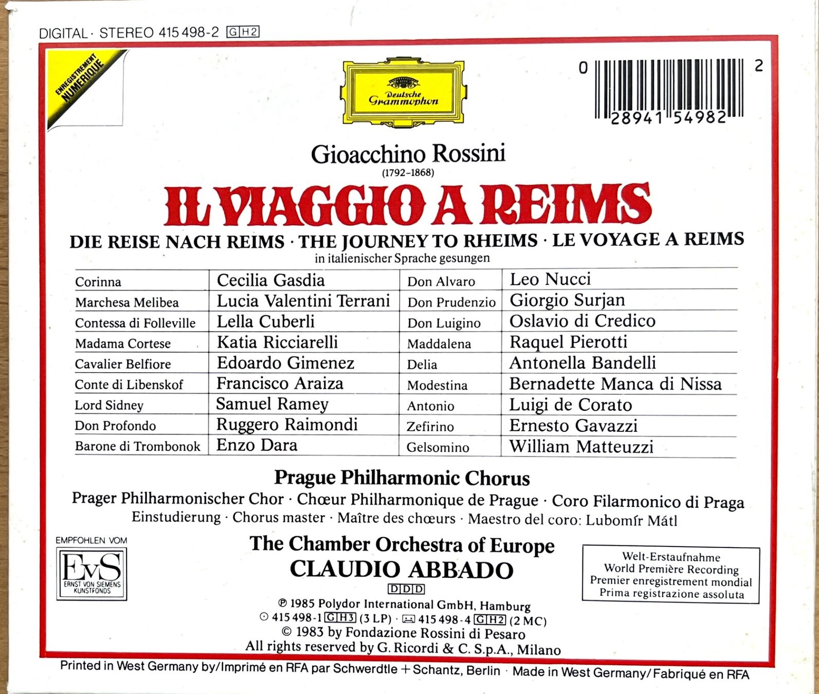CDs: CD Double Gioacchino Rossini – Gebraucht aus Renan BE von johncactus 3