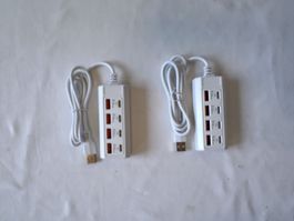 2 USB Hubs mit je 4 Anschlüssen weiss neuwertig