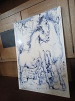 Hans Erni Pferdepaar in Blau