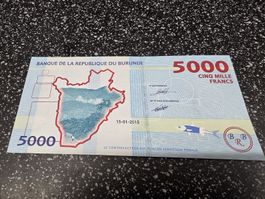 Banknote Burundi 5000 Francs 2015 unzirkuliert