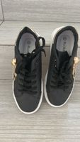 Chunky Black Sneakers with Gold Detail - Size 40 EU