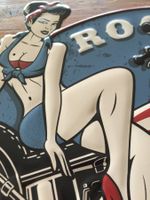 Grosses Schild Motorrad Rockabilly