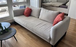 Sofa 3-Sitzer Anja Stoff Feincord silber