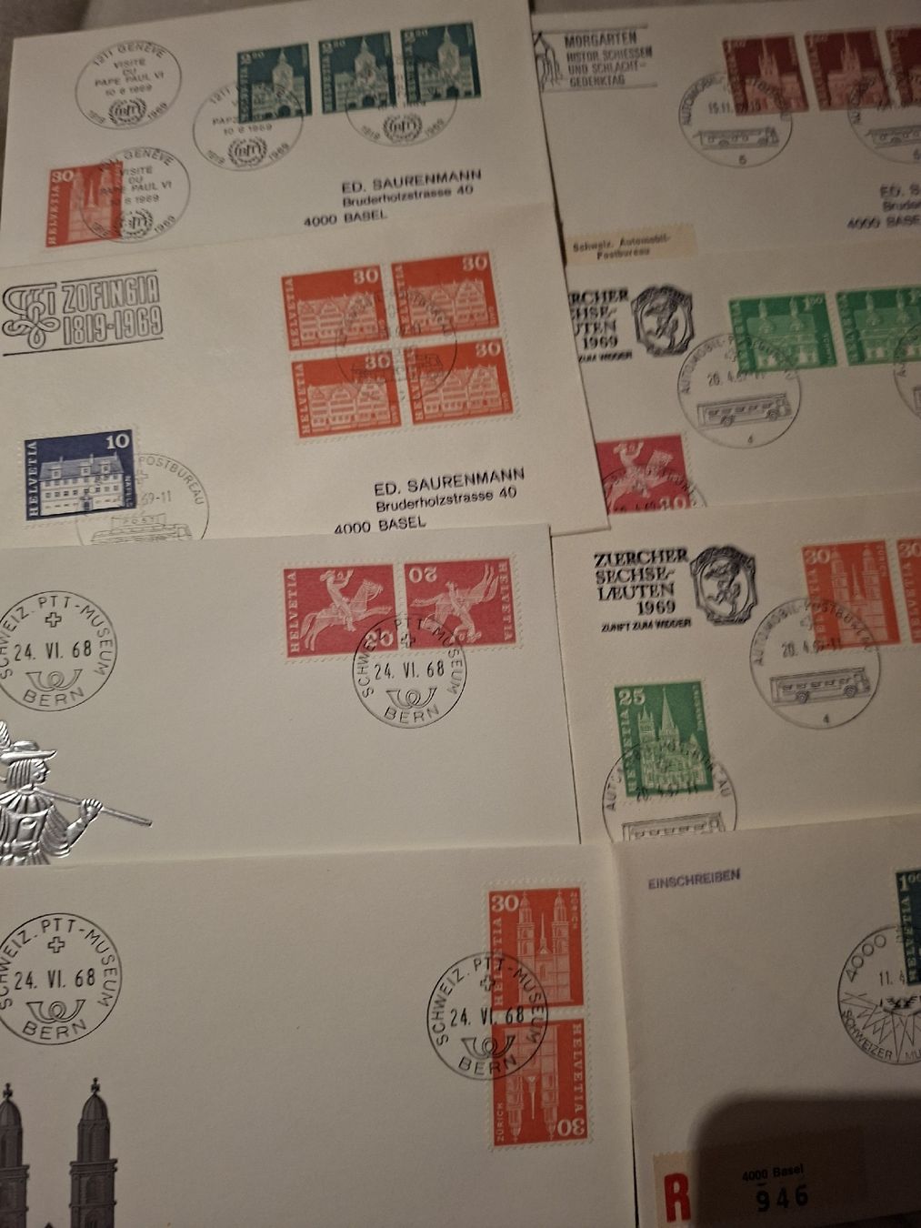 Tutti i francobolli: Briefe Baudenkmäler / Kehrdrucke – Usato da Balgach venduto da SIMEON27 1