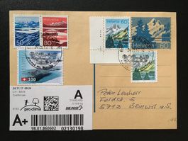 Postkarte 1993 BLAU  Lac de Tanay + BM 837 + 819 820 + 1616