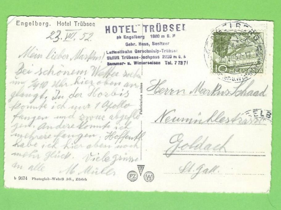 Cartes postales: Engelberg, Schwebebahn Gerschni-Trübsee – D'occasion à Zürich par t24_de 1