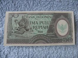 Indonesische Rupiah 50, Jahrgang 1964, Banknote, Neu Zustand