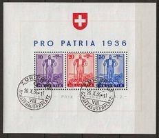 PP036 - Bloc Pro Patria 1936 W8 obl. Zürich 26.10.1936
