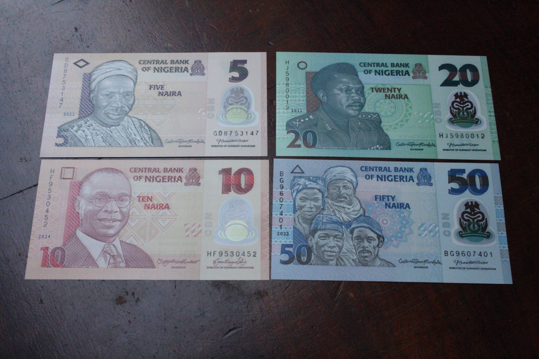 Banconote: UNC Nigeria 5/10/20/50 polymère – Nuovo (secondo la descrizione) da Cormondrèche venduto da her_7wxr