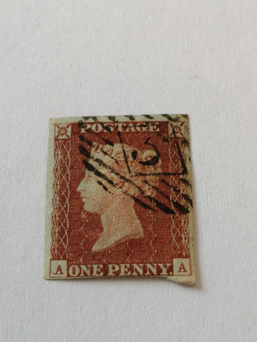 Alle Briefmarken: One Penny Red 1846 – Gebraucht aus Happerswil von tschergi