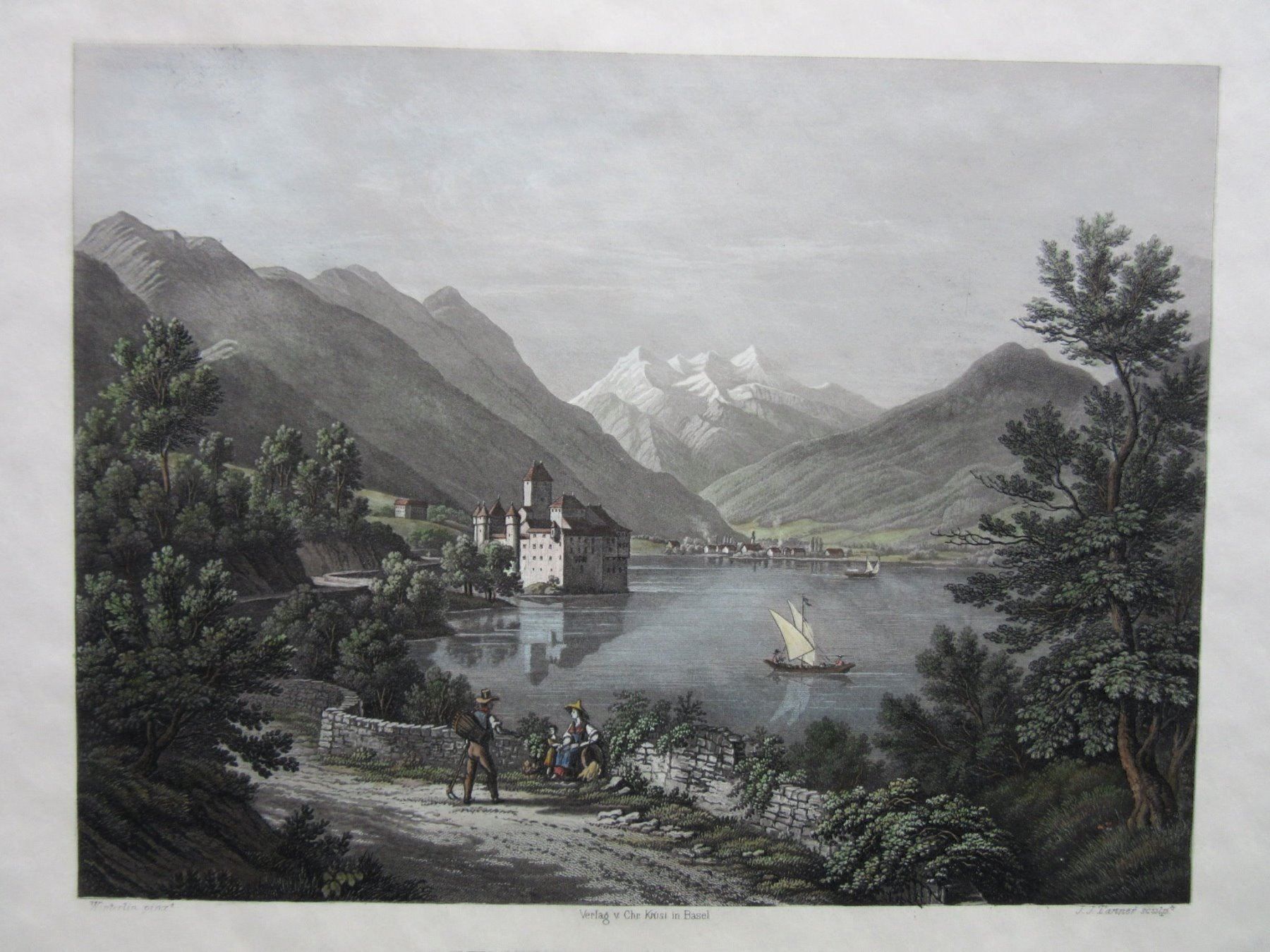Incisioni: SCHLOSS CHILLON   AQUATINTA – Usato da Gersau venduto da grafik-kunst