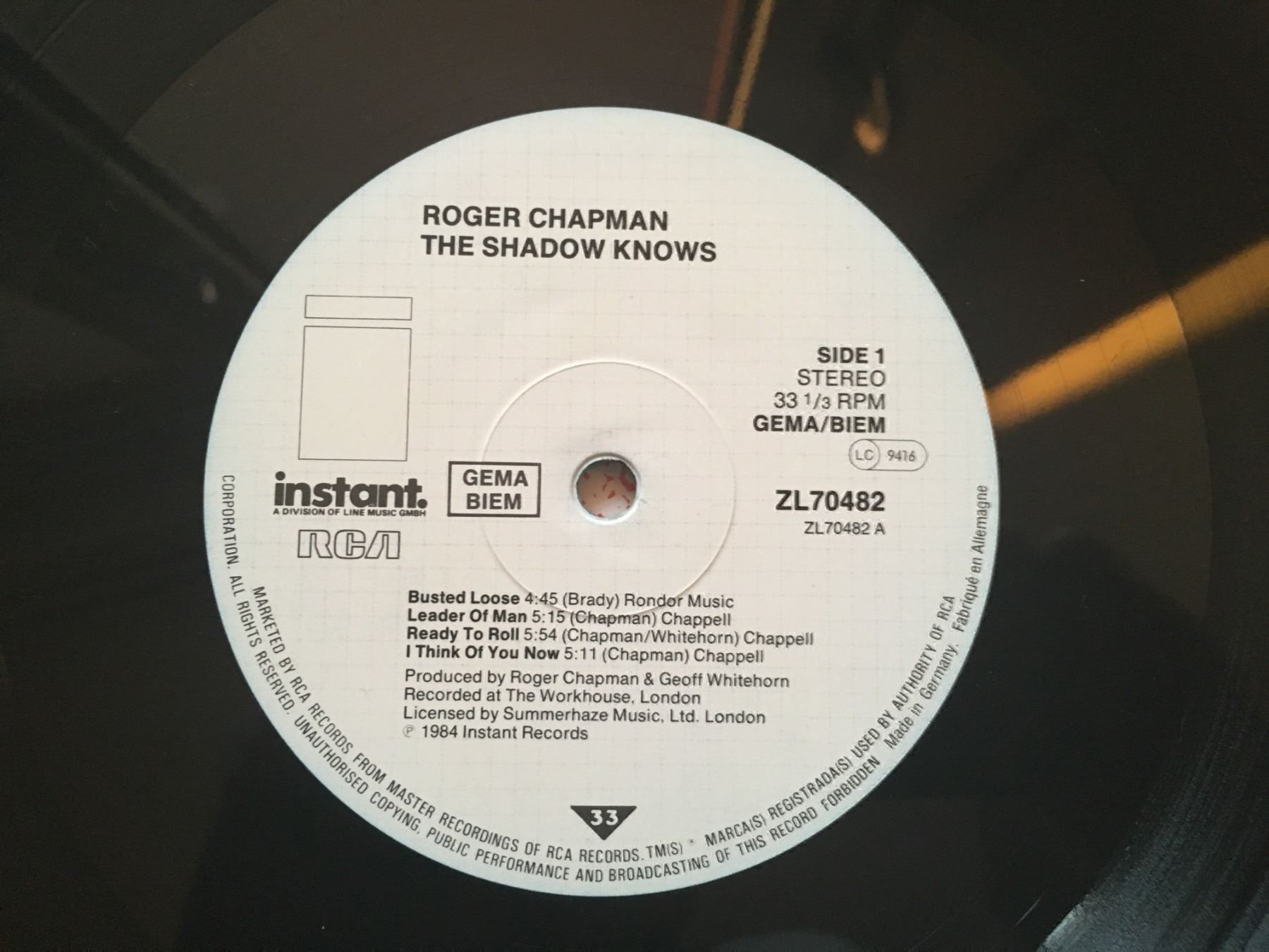 Dischi in vinile: Roger Chapman - The Shadow Knows – Usato da Uster venduto da mojorisin01 3