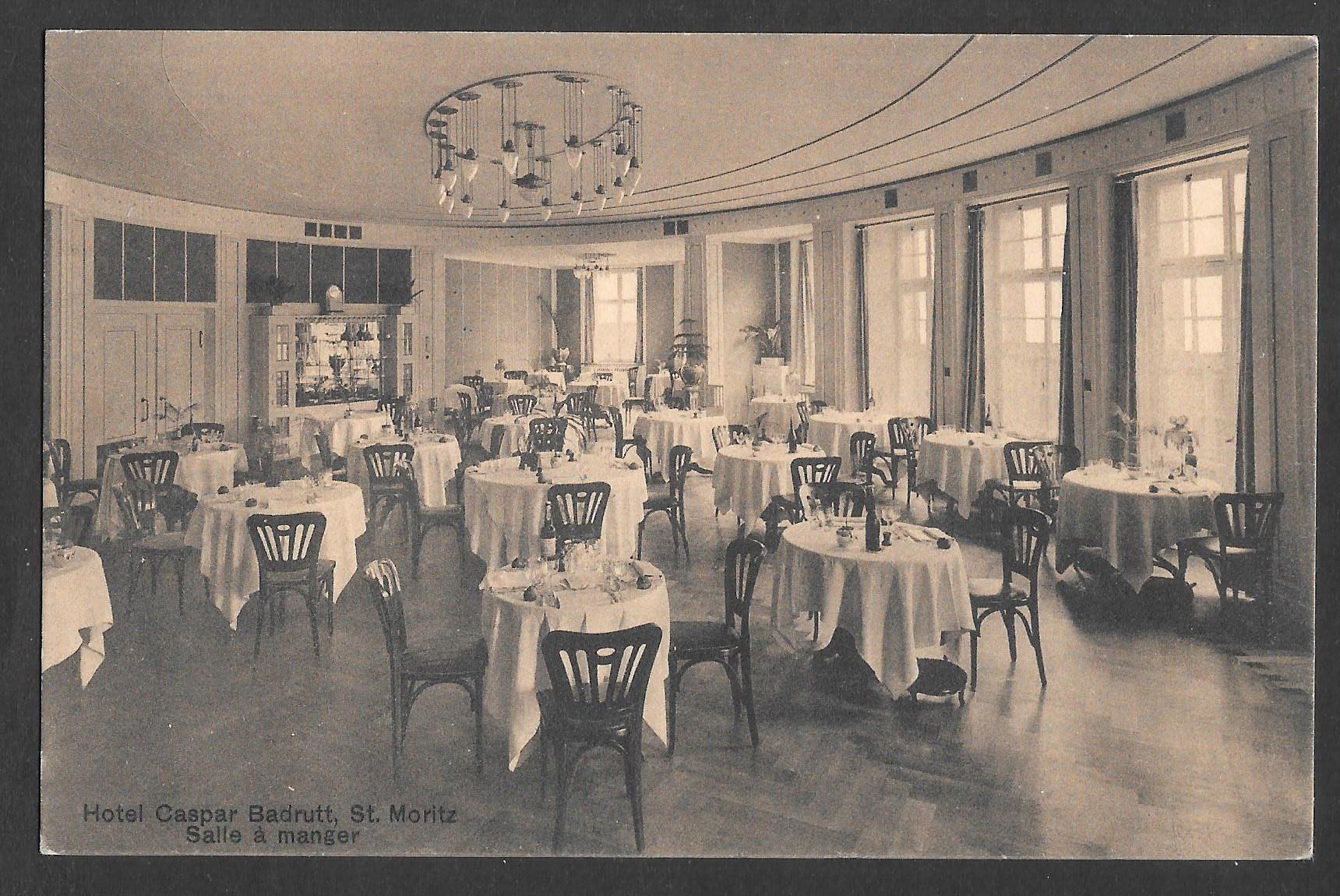 Cartoline postali: St. Moritz Hotel Caspar Badrutt Esssaal – Usato da Olten venduto da clotaldi