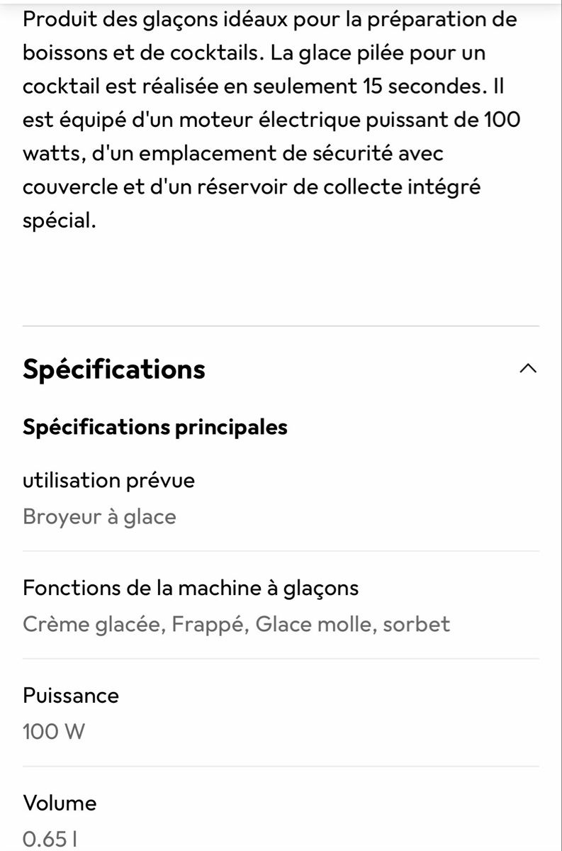 Gastroback Elettrodomestici da cucina: Machine à glace pilée Gastroback – Usato da Mont-sur-Lausanne venduto da cla_f8q7 2