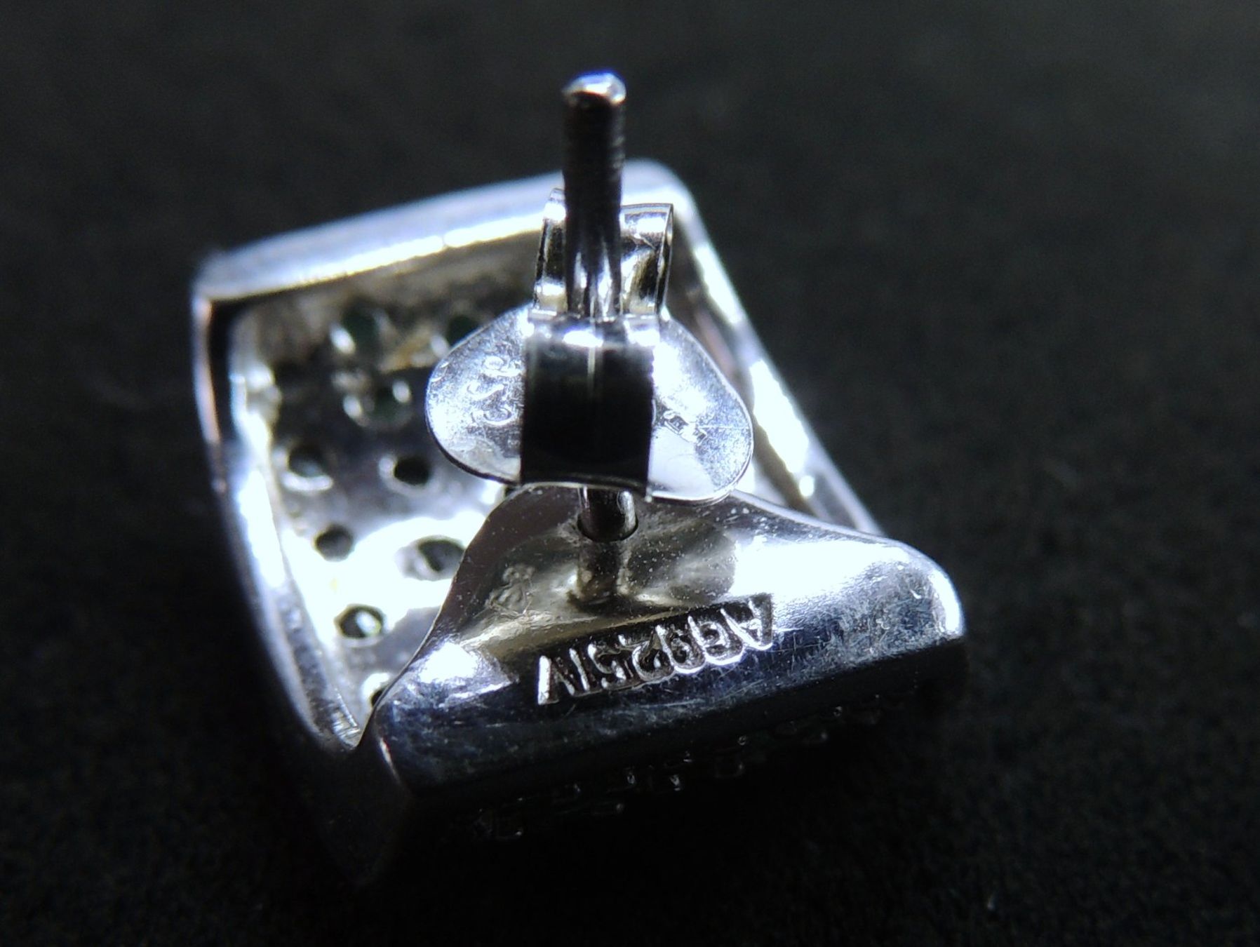 Orecchini pendenti & Orecchini a lobo: Silber 925 Pavé Ohrstecker mit Chromdiopsid – Nuovo (secondo la descrizione) da Waldenburg venduto da schaller707 5