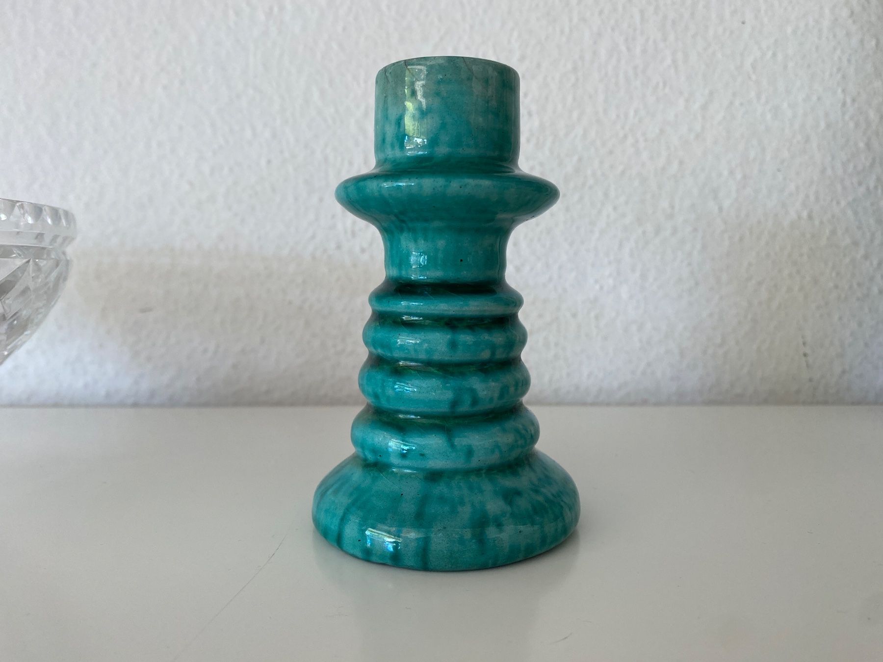 Kerzenständer: Keramik Kerzenständer, vintage, türkis – Gebraucht aus Dietlikon von VintageStudioZurich