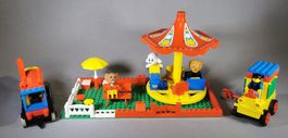 Vintage Lego Karussell Set mit 2 Fahrzeugen