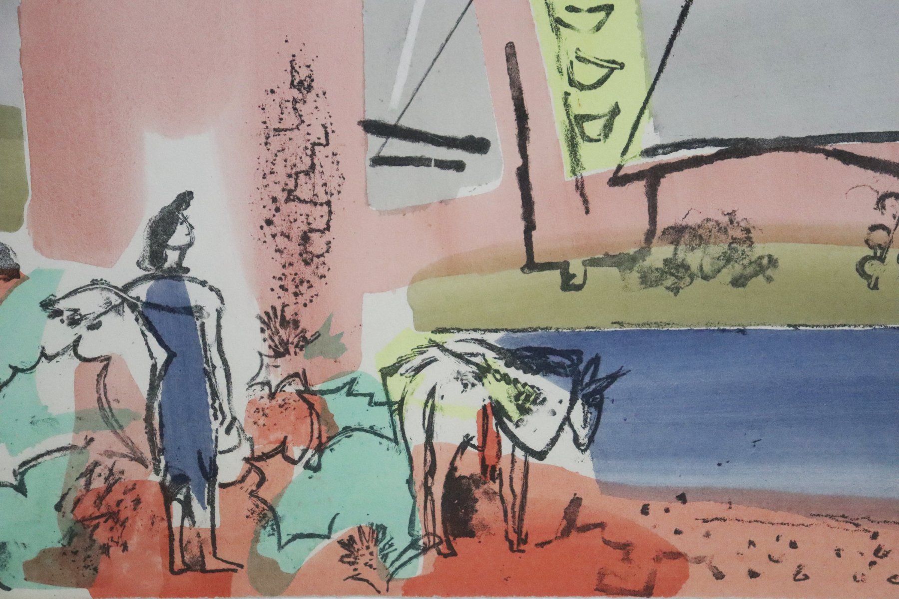 Grafica & Litografie: Max Hegetschweiler 1902-1995, Farblithographie "Windmühle". – Usato da Zug venduto da Kunst-Fundgrube 1