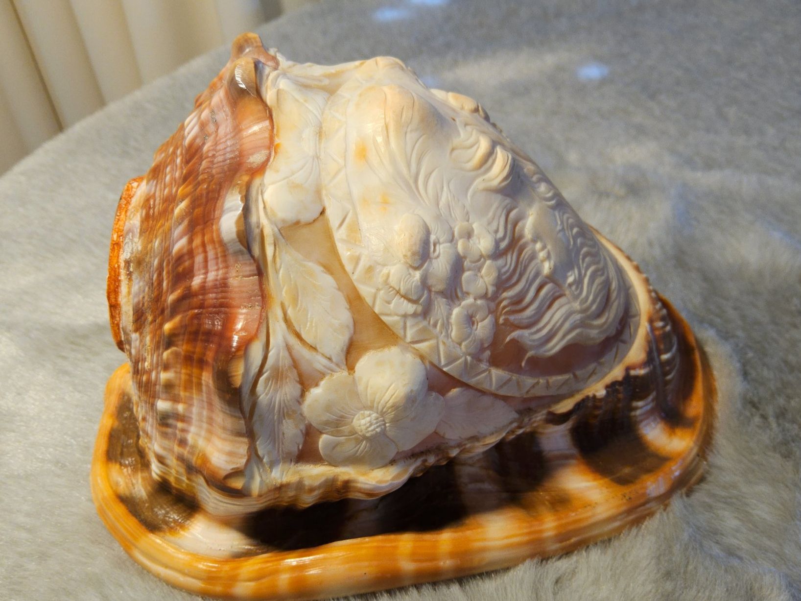 Lampade: Antike Art Déco geschnitzte Conch Shell, ca 1920, Lampe – Usato da Zürich venduto da sanwit 9