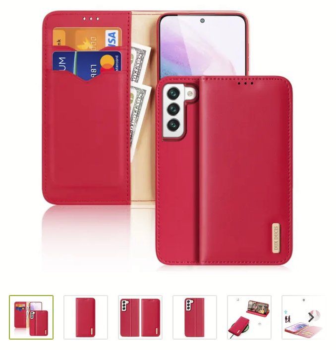 Samsung Handys / Smartphones: Samsung Galaxy S24 Handyhülle Echtleder rot – Neu und originalverpackt aus Bauma von claridad