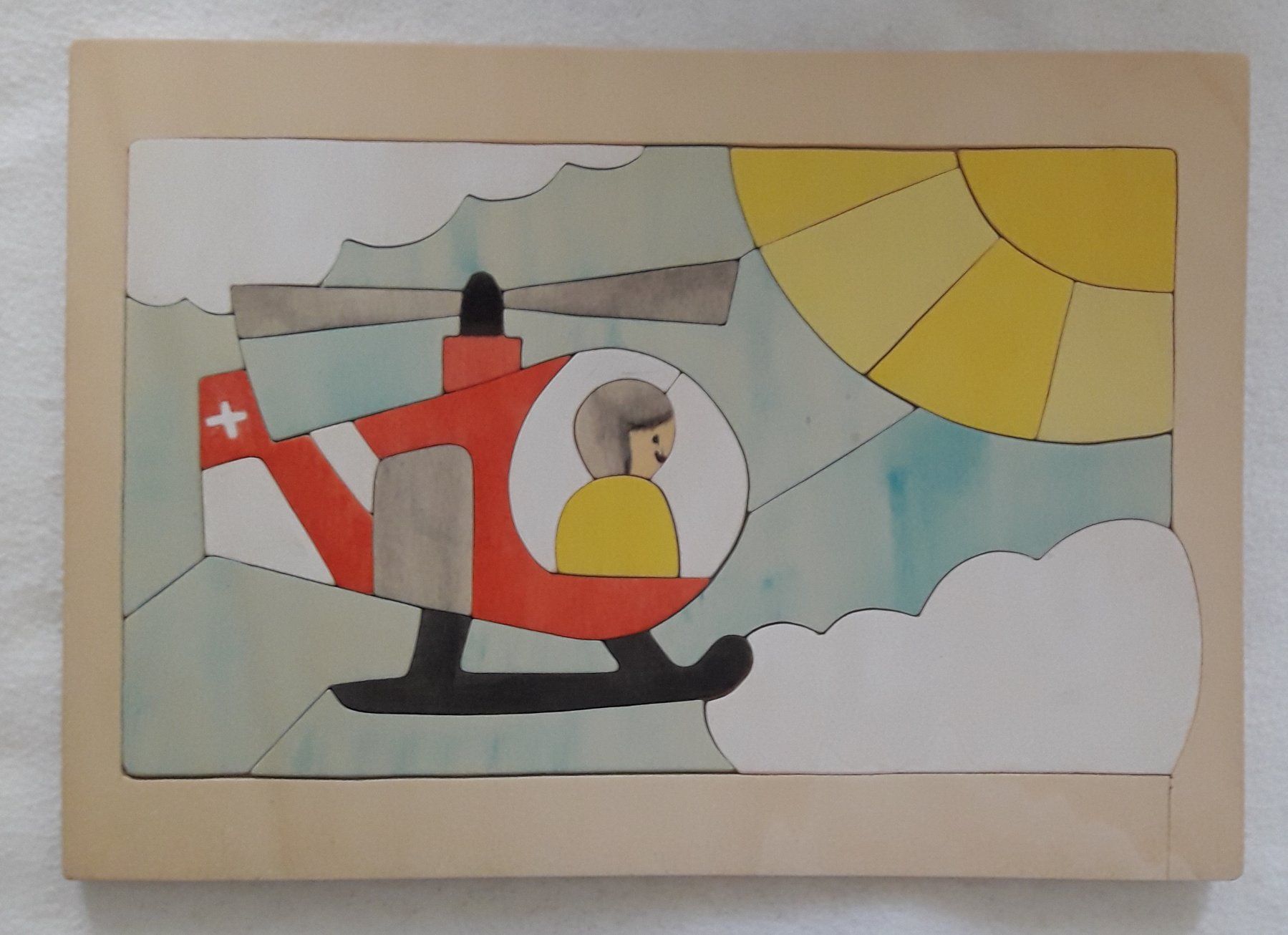 Puzzle: Puzzle Holz Helikopter – Usato da Zürich venduto da Erdmond