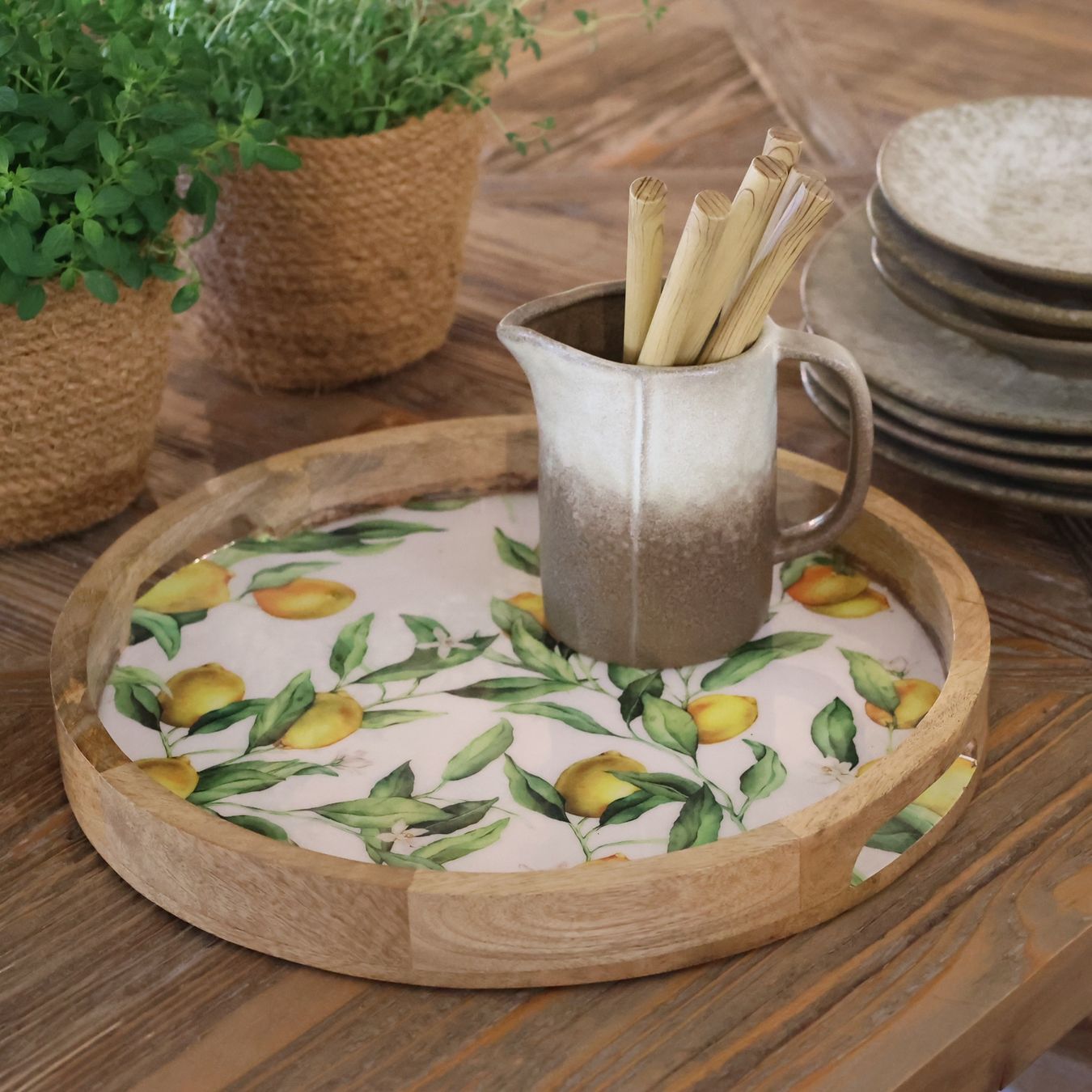 Piatti di portata: Tablett "Tours" mit Zitronenmuster, Chic Antique – Nuovo e nell'imballaggio originale da Innertkirchen venduto da Glatthard-Interior