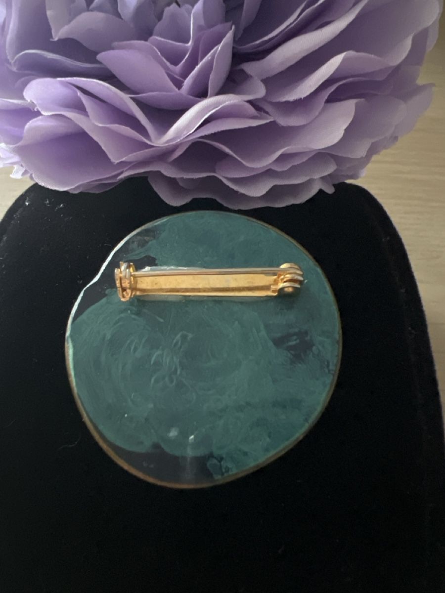 Spille & Fermagli: Vintage Brosche Türkis & Gold - einzigartig – Usato da Seon venduto da Sunny-Schmuck78 2