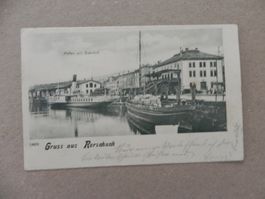 Karte Rorschach Schiff Dampfschiff Bahn Zug Bahnhof 1901