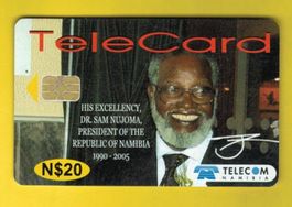 Telefonkarte Namibia. Präsident Dr. Sam Nujoma