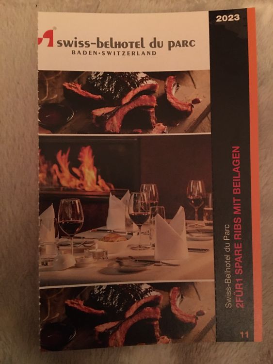 Swiss-belhotel Du Parc 2 für 1 Spare Rips mit Beilagen | Kaufen auf Ricardo