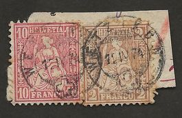 Schweiz Freimarke 37a auf Briefteil Katalog 375.-
