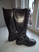 Stylische Winterstiefel, Gr. 39, Lederoptik, neuwertig