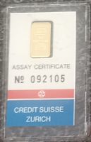 1g Goldbarren Credit Suisse Original verschweisst