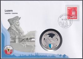 LUZERN: 1291-2016, seltener NUMISBRIEF mit Marke +HISTORIE !