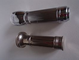 2 Vintage chrom Taschenlampen DAIMON und ARTAS FOCUS