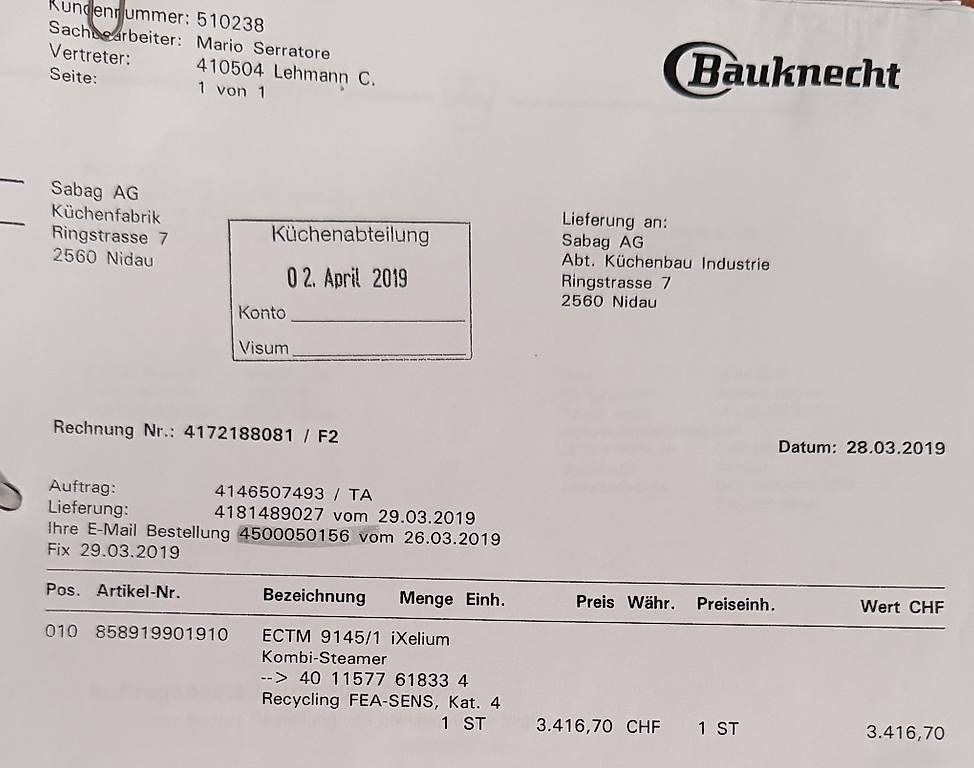 Forni: Kombi-Dampfbackofen Bauknecht ECTM 9145 IXL – Usato da Bargen BE venduto da xxx17 4