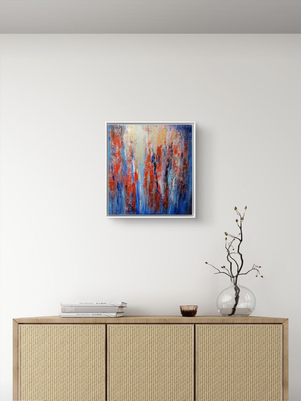 Gemälde: Originalgemälde, Blau mit Silber, Leinwand 40x40 cm – Neu und originalverpackt aus Beinwil am See von Superchance 2