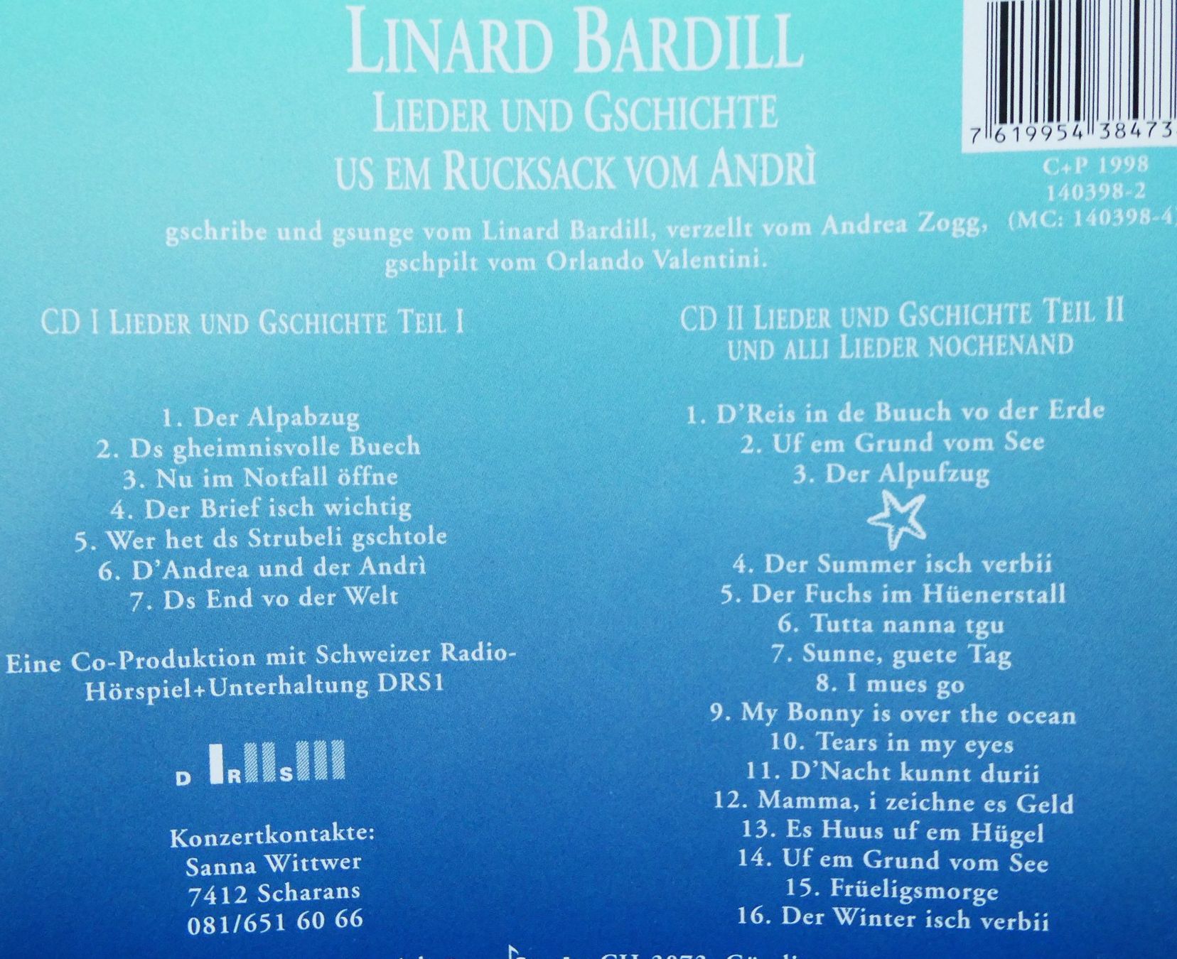 CD: Linard Bardill - Lieder und Geschichten – Usato da Jegenstorf venduto da Ak50 1