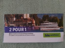 Réduction2 pour 1 Lacs de Thoune et Brienz jusqu'au 31.08.26