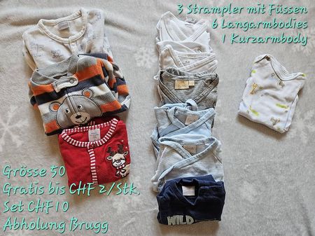 Kinderkleider (Bodies und Strampler) Grösse 50