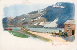 Flüela - Hospiz   GR   -    POST - Kutsche      um  1 9 3 8