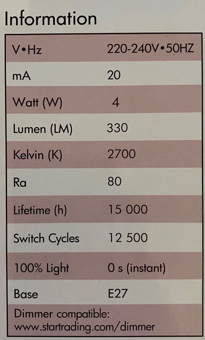 Glühbirnen & Leuchtmittel: Ampoule E27 LED Cuivrée – Neu und originalverpackt aus Genève von RVA_GVA 2