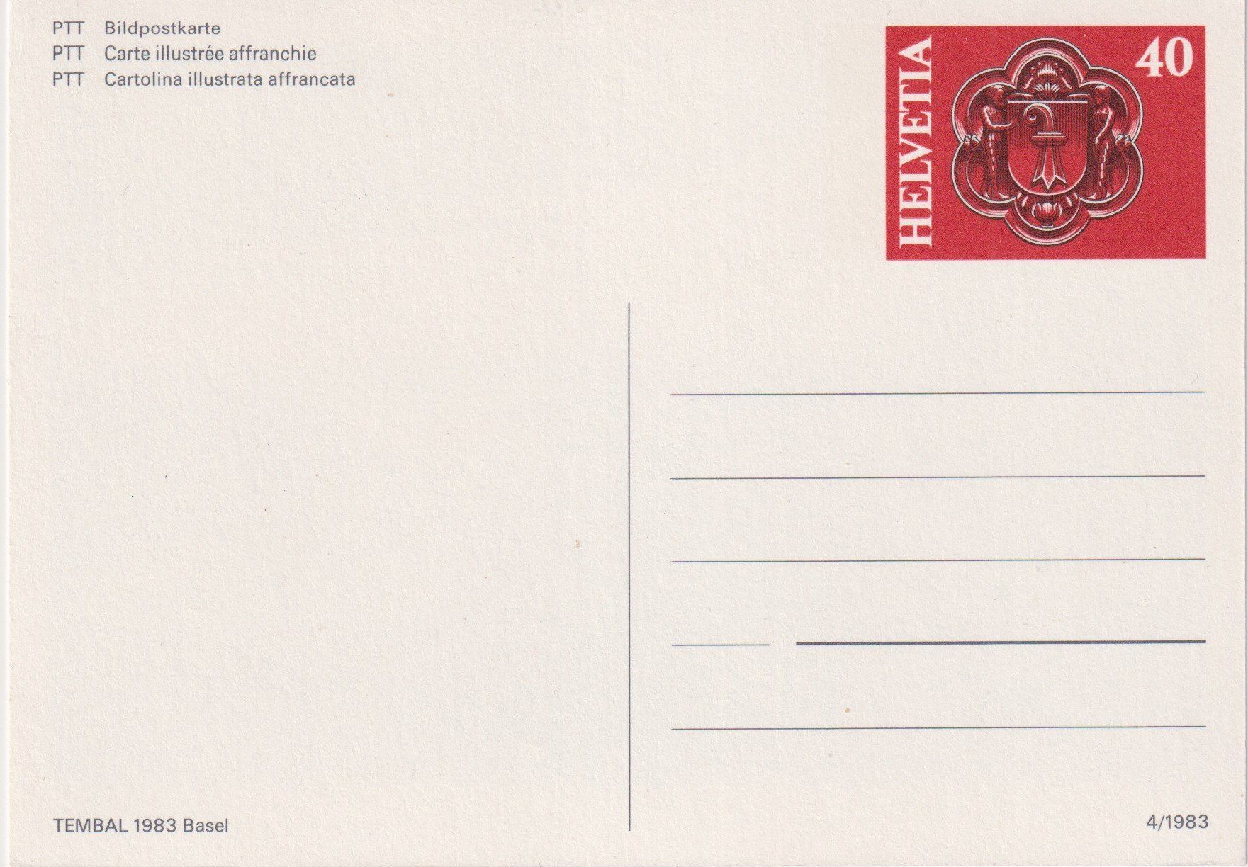 Cartoline postali: Bildpostkarte TEMBAL 1983 BASEL** – Usato da Samnaun-Compatsch venduto da Muckimu 1
