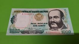 1000 Soles de Oro Peru Banknote, Top Selten!